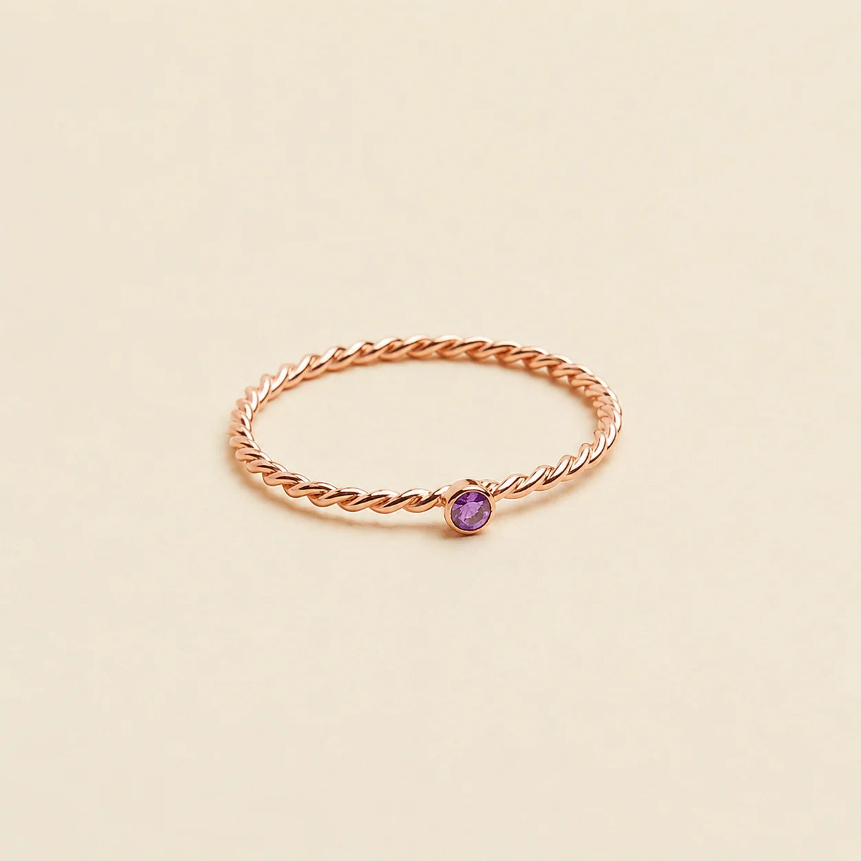 Twisted Birthstone Ring