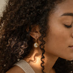 Pia Pearl Coin Hoops Silver 18K Gold Plated