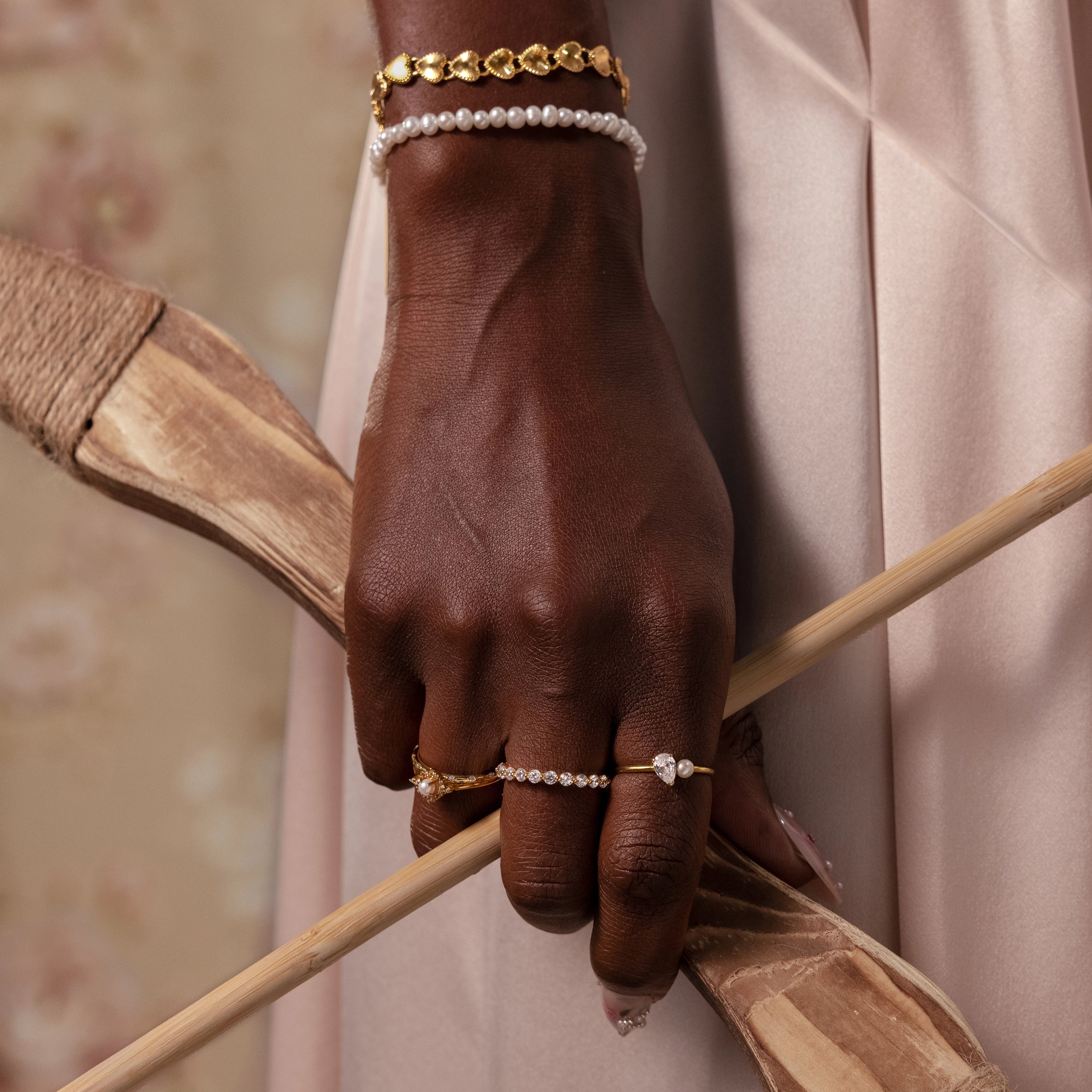 Venus Pearl Bracelet Silver 18K Gold Plated