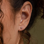 Tiny Bow Flat Back Studs  Silver 18K Gold Plated