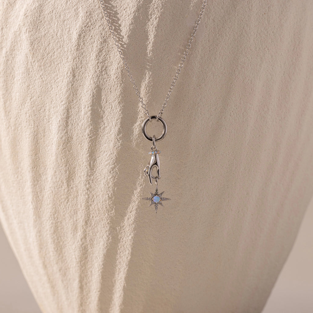 Star Opal Charm Silver 18K Gold Plated