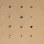 Opal Flatback Studs Silver 18K Gold Plated