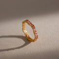 Staggered Marquise Pink Tourmaline Ring Silver 18K Gold Plated