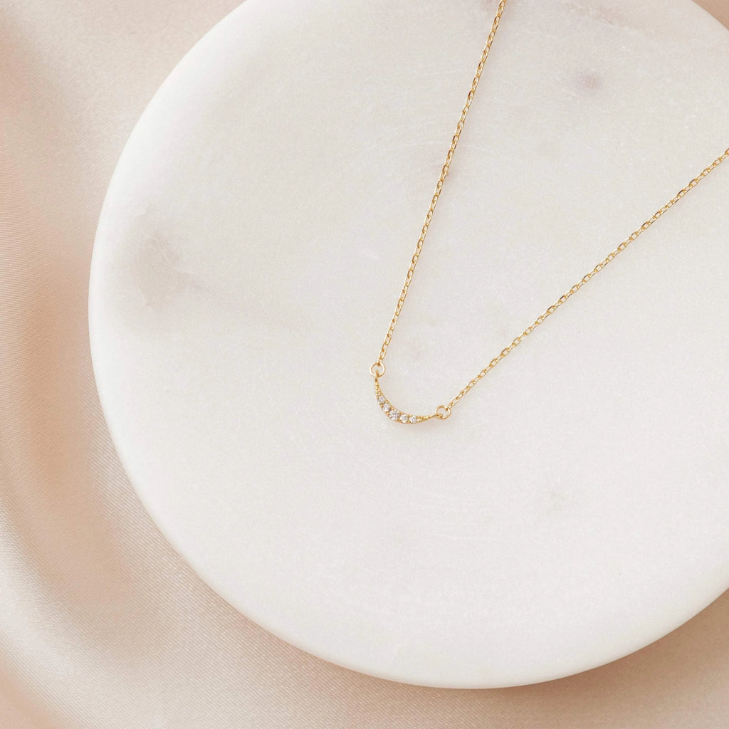 Lucia Pave Necklace Silver 18K Gold Plated