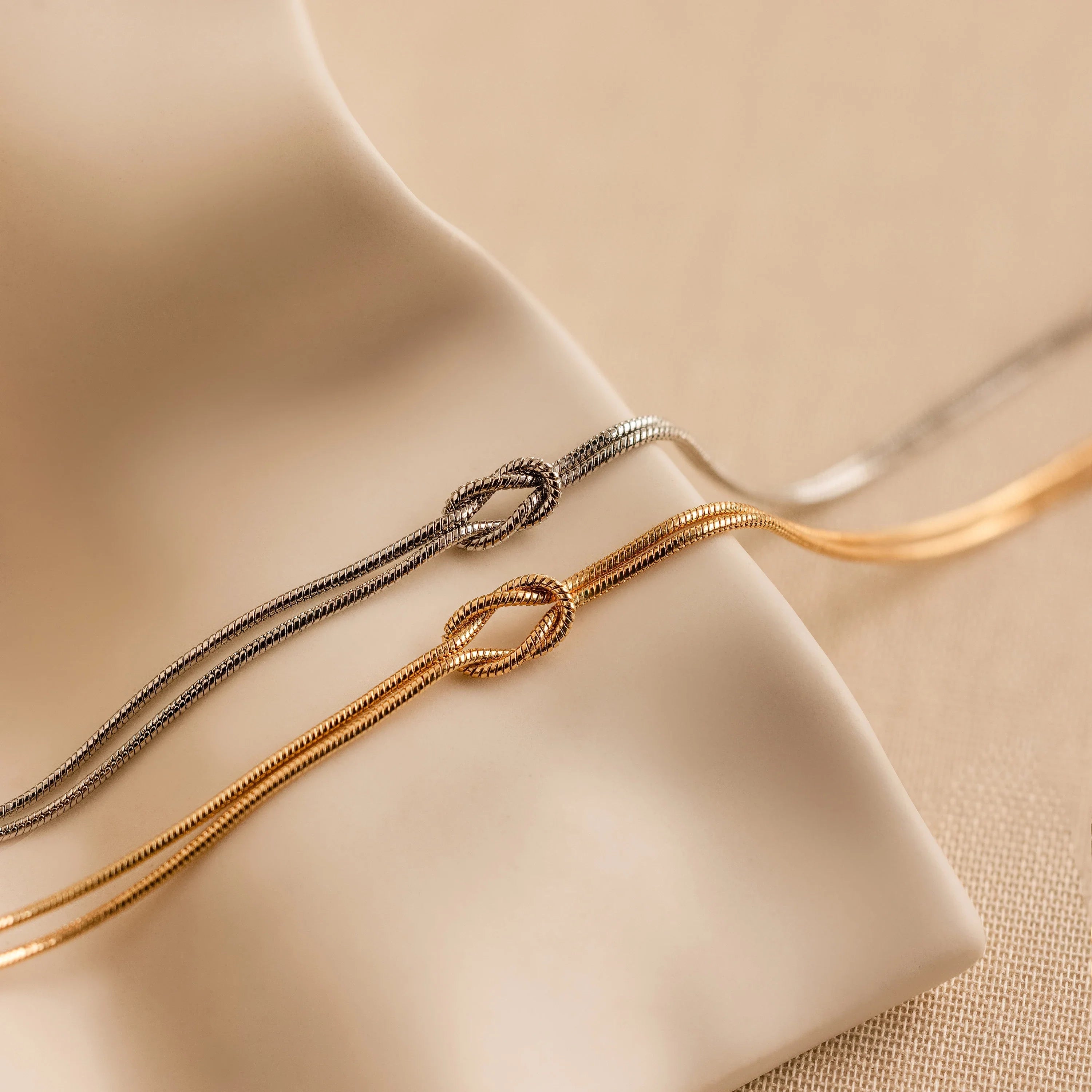 Love Knot Bracelet Silver 18K Gold Plated