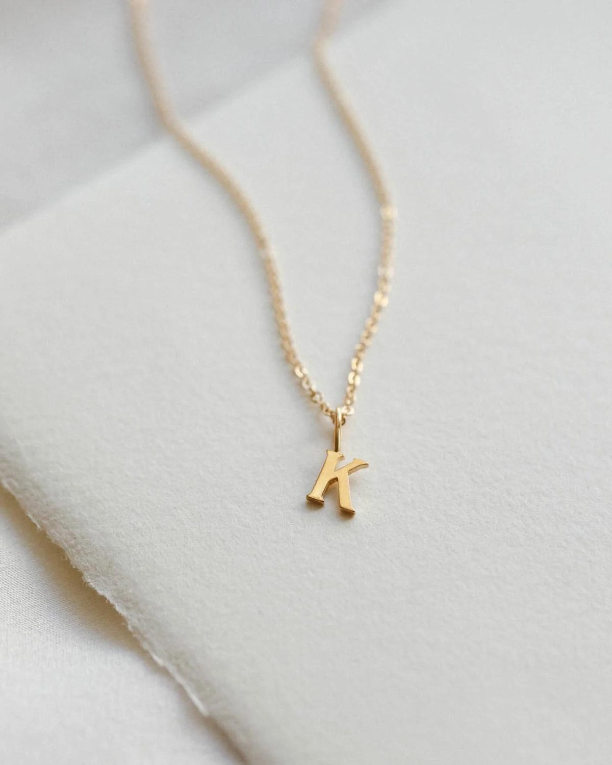 Dainty Serif Initial Necklace
