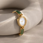 Jade Band Timepiece Silver 18K Gold Plated