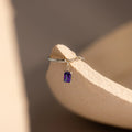 Amethyst Drop Chain Ring Silver 18K Gold Plated