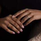 Diamonds Peridot Rings Set Silver 18K Gold Plated