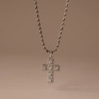Diamonds Majesty Cross Necklace  Silver 18K Gold Plated