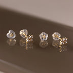 Heart & Flower Earring Backs  Silver 18K Gold Plated