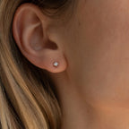 Diamond Minimalist Studs Silver 18K Gold Plated