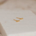 Trio Beaded Bar Studs Silver 18K Gold Plated
