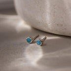 Ariel Turquoise Studs Silver 18K Gold Plated