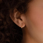 Diamond Star Drop Studs Silver 18K Gold Plated
