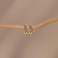 Mixed Metal Pave Hoops in Silver  Silver 18K Gold Plated