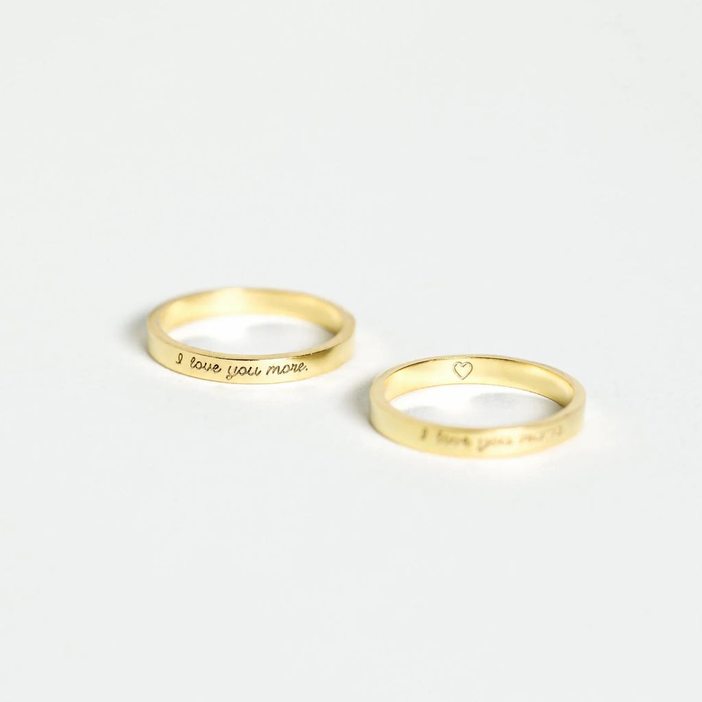 Ann Thin Message Ring Silver 18K Gold Plated
