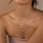 Amaryllis Pave Evil Eye Necklace Silver 18K Gold Plated