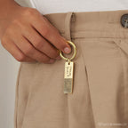 Fingerprint Bar Keychain Silver 18K Gold Plated