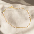 Anna Pearl Station Necklace Silver 18K Gold Plated