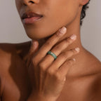 Jade Diamond Ring Silver 18K Gold Plated