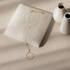 Pearl Hand Chain Bracelet Silver 18K Gold Plated