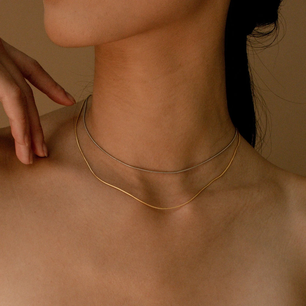 Alice Thin Snake Chain Silver 18K Gold Plated