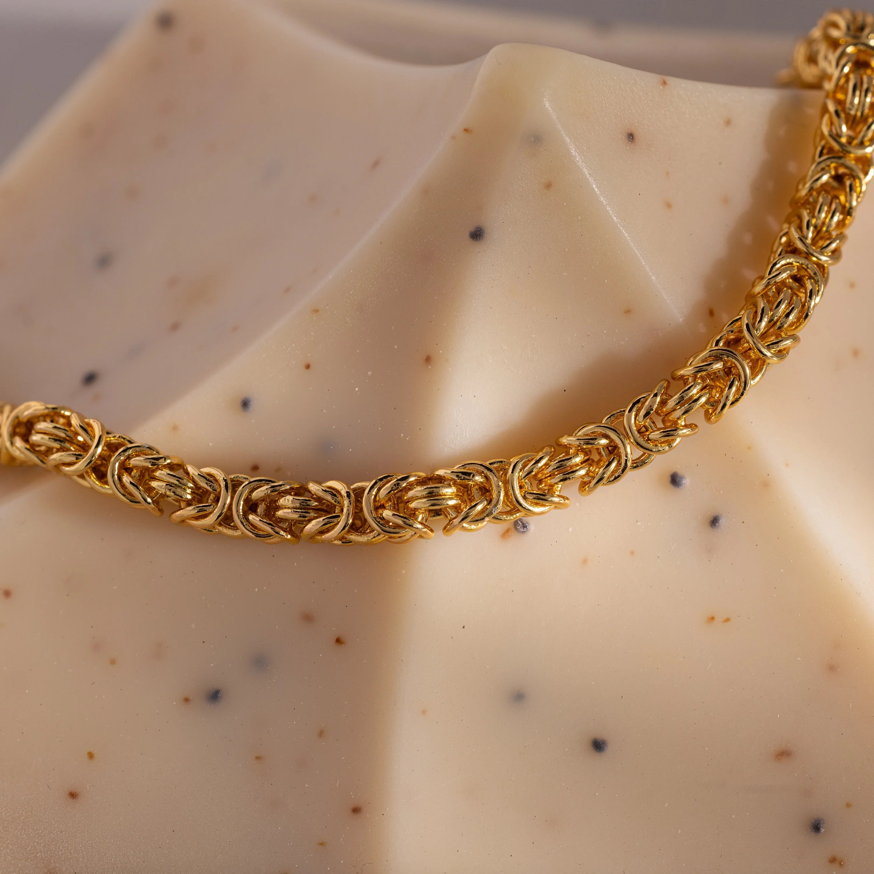 Bold Byzantine Bracelet Silver 18K Gold Plated