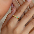 Thin Name Signet Ring Silver 18K Gold Plated