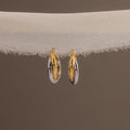 Twisted Mixed Metal Hoops Silver 18K Gold Plated