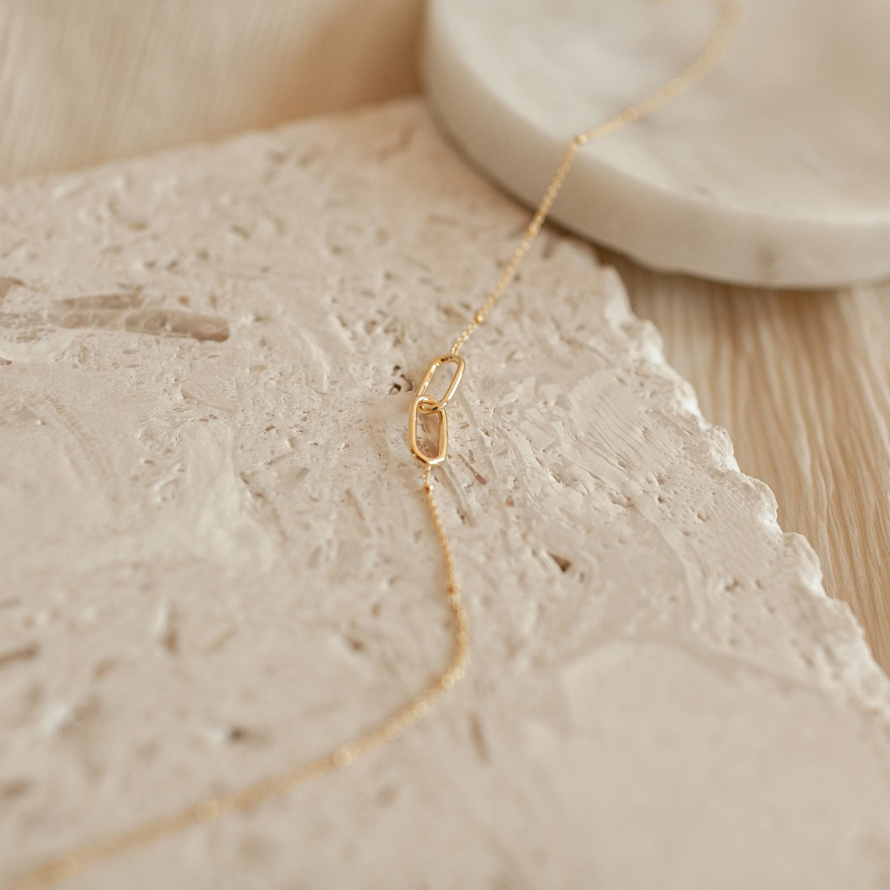 Linked Pendant Necklace Silver 18K Gold Plated