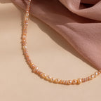 Blush Pearl Beaded Necklace Silver 18K Gold Plated