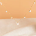 Baroque Pearl Station Necklace Silver 18K Gold Plated