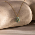 Diamonds Celestial Aventurine Pendant Necklace Silver 18K Gold Plated