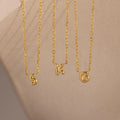 Bubble Letter Charm Necklace Silver 18K Gold Plated