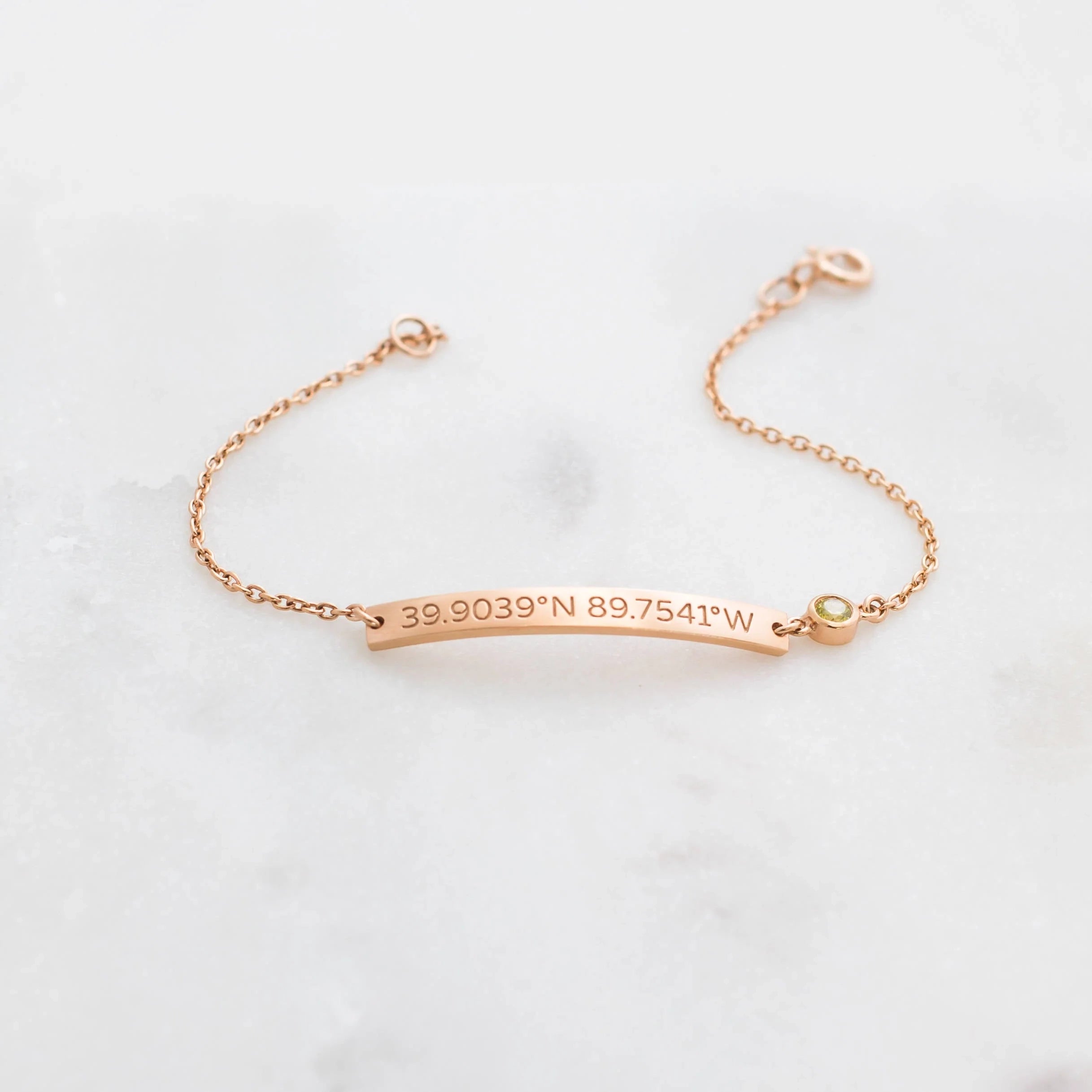 Thin Coordinates Bar Bracelet Silver 18K Gold Plated