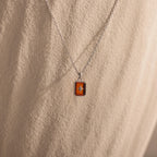 North Star Garnet Necklace Silver 18K Gold Plated