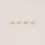 Tiny Python Studs Silver 18K Gold Plated