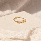 Hallie Duo Initial Ring Silver 18K Gold Plated