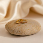 Vera Pave Garnet Huggies Silver 18K Gold Plated