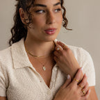 Pearl Flower Birthstone Necklace Silver 18K Gold Plated
