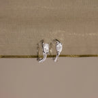 Organic Diamond Teardrop Hoops Silver 18K Gold Plated