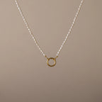 Pearl Chain Clasp Necklace Silver 18K Gold Plated