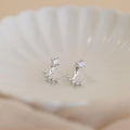 Round Diamond Ear Jackets Silver 18K Gold Plated
