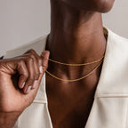 Woven Chain Necklace  Silver 18K Gold Plated