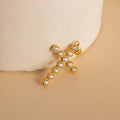 Diamond Cross Charm Silver 18K Gold Plated
