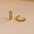 Dainty Pave Birthstone Huggies Silver 18K Gold Plated