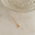 Pave Initial Necklace Silver 18K Gold Plated