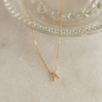 Pave Initial Necklace Silver 18K Gold Plated