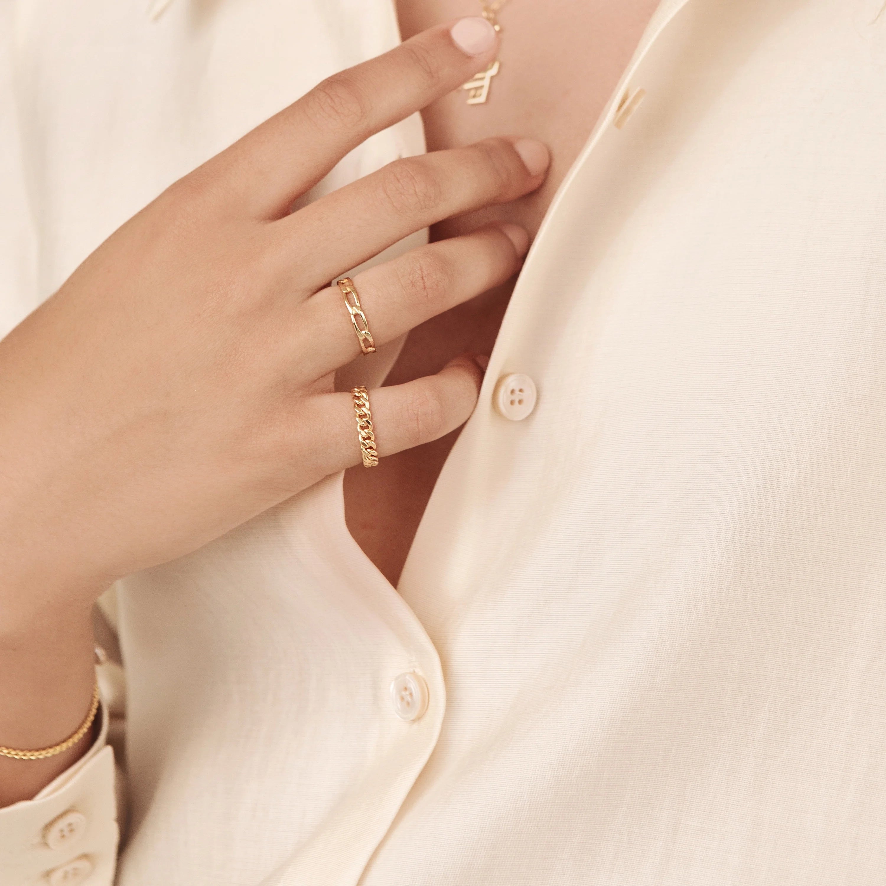 Link Ring Silver 18K Gold Plated